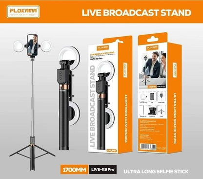 LIVE-K9 Pro Live Broadcast Stand Selfie Stick Tripod