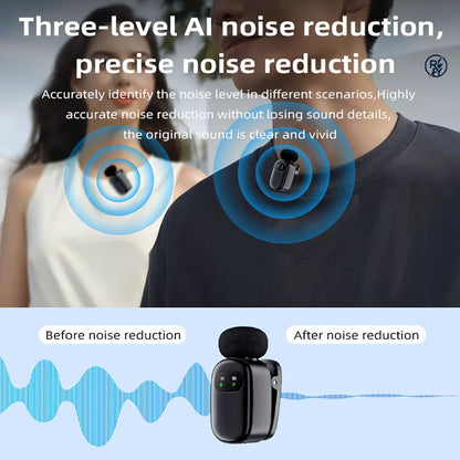 K9 Dual Wireless Lavalier Microphone – Noise Reduction Type-C Mic Set