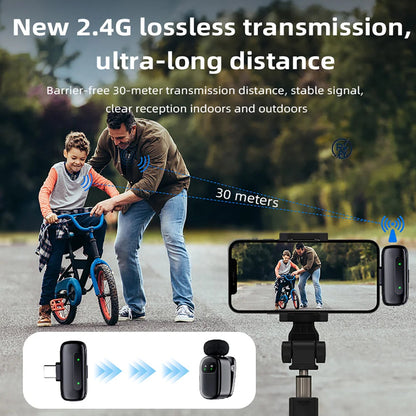 K9 Dual Wireless Lavalier Microphone – Noise Reduction Type-C Mic Set