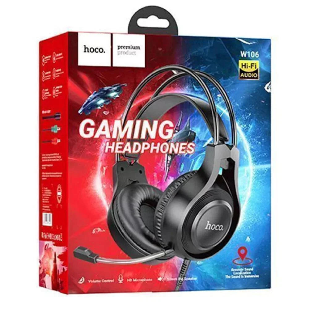 HOCO W106 Pro Gaming Headset – Stereo Sound with Noise-Reduction Microphone