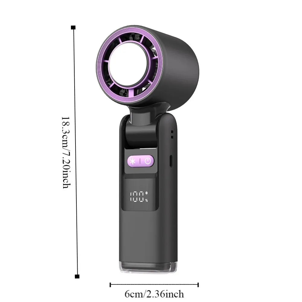 K-801 High-Speed Handheld Fan with LED Light