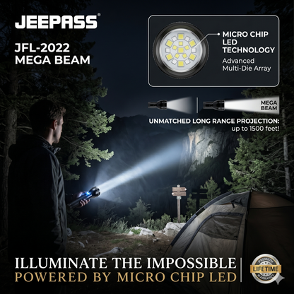 Jeepass JFL-2022 Rechargeable LED Flashlight with Long Range Beam