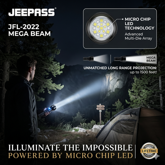 Jeepass JFL-2022 Rechargeable LED Flashlight with Long Range Beam