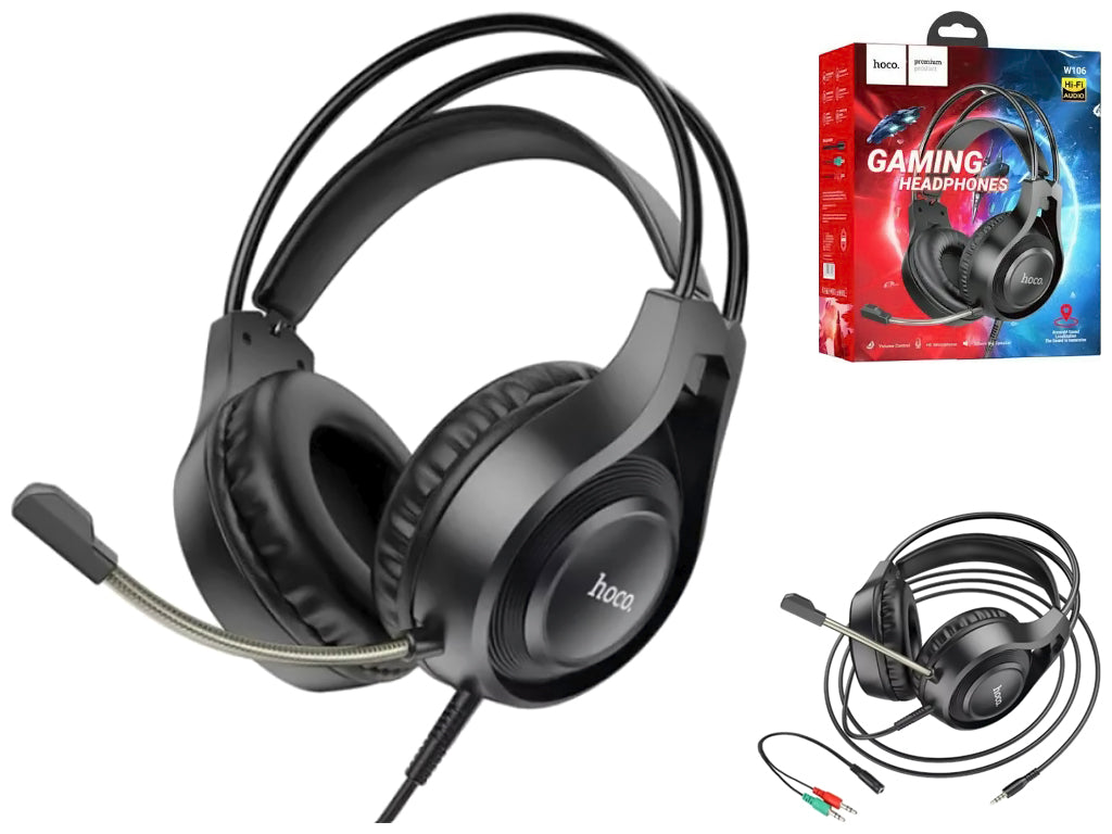 HOCO W106 Pro Gaming Headset – Stereo Sound with Noise-Reduction Microphone