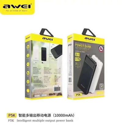 Awei PA-68 22.5W 10000mAh Power Bank with Dual Fast Charging Cables
