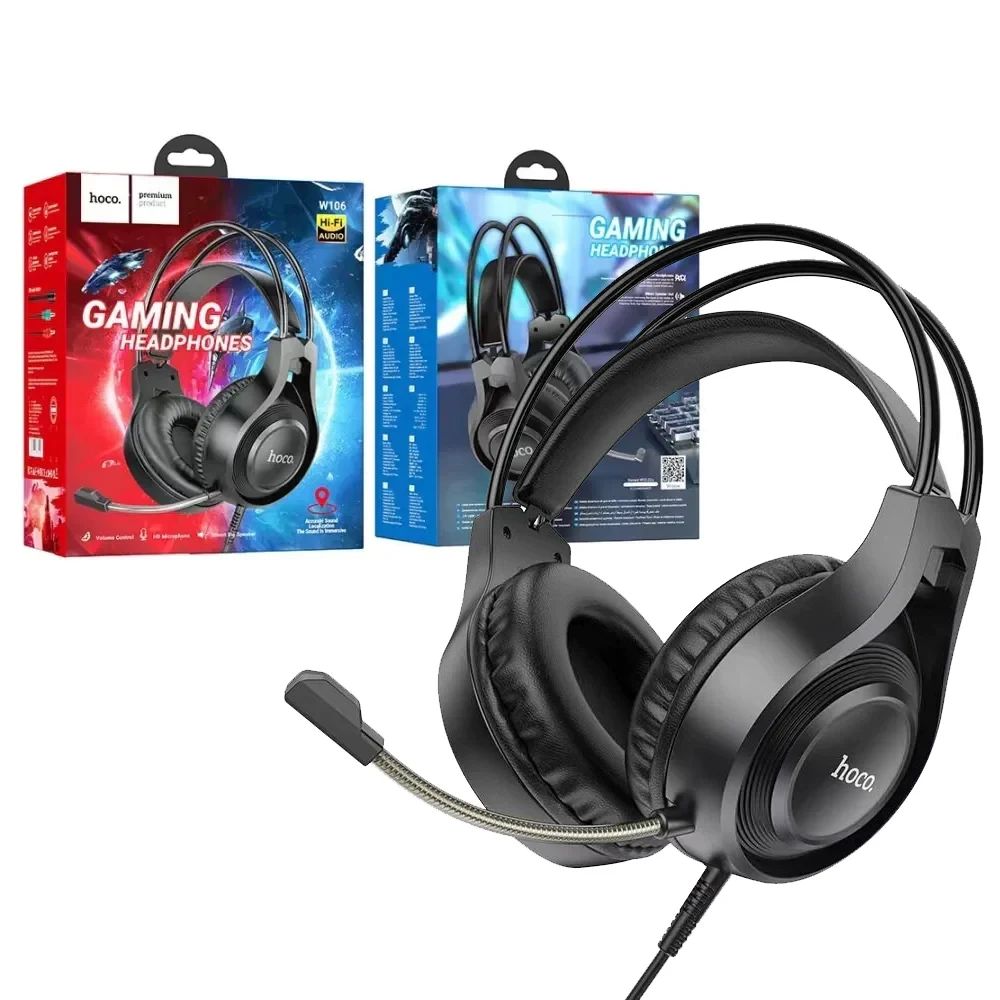HOCO W106 Pro Gaming Headset – Stereo Sound with Noise-Reduction Microphone