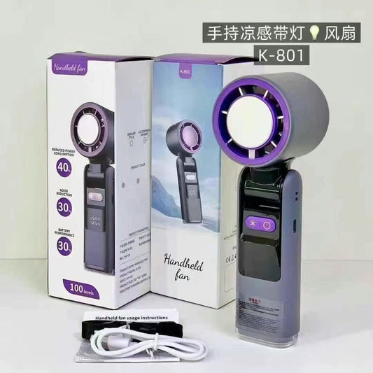 K-801 High-Speed Handheld Fan with LED Light