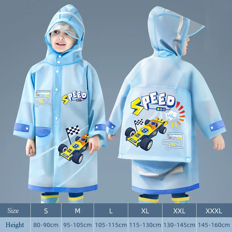 Kids Mermaid Raincoat with Hood