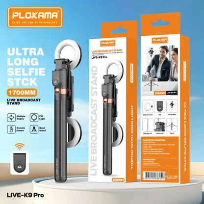 LIVE-K9 Pro Live Broadcast Stand Selfie Stick Tripod