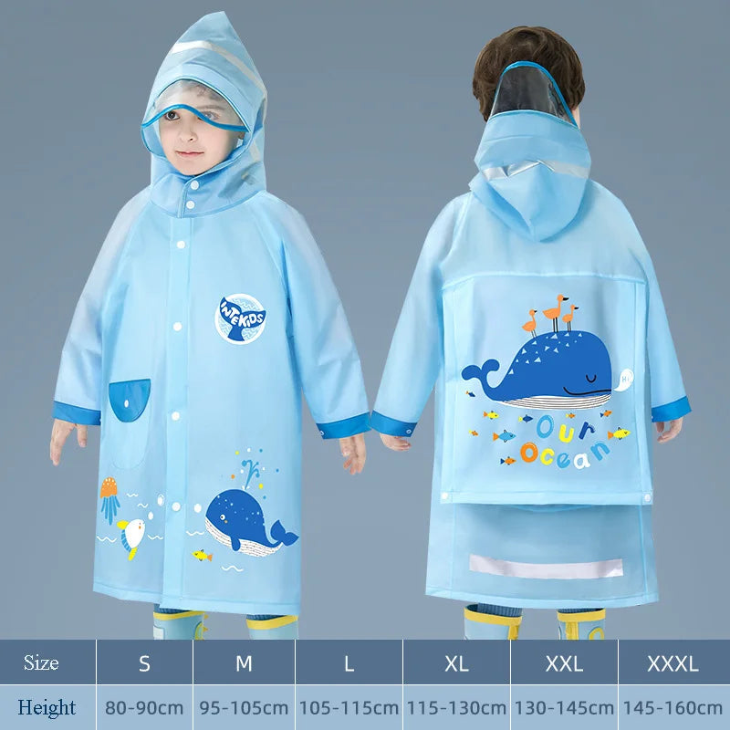 Kids Mermaid Raincoat with Hood